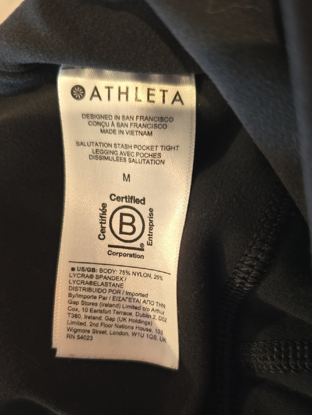 Athleta Black Salutation Stash Pocket Tight I - Picture 9 of 9